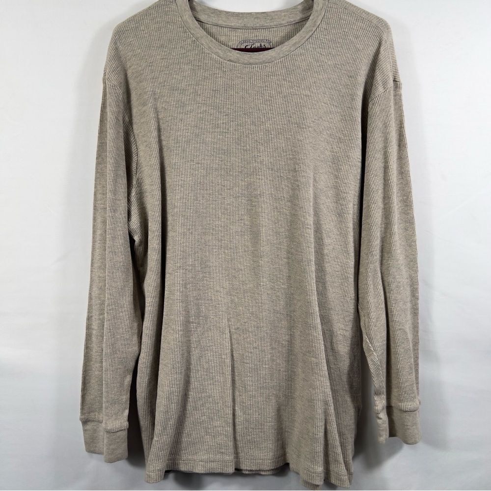 Jachs Classic Tan Waffle Ribbed Long Sleeve Tee 0694